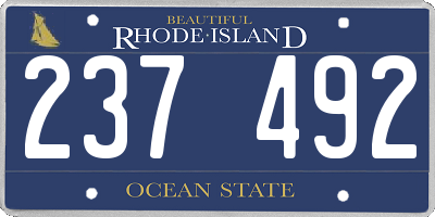 RI license plate 237492