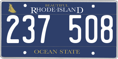 RI license plate 237508