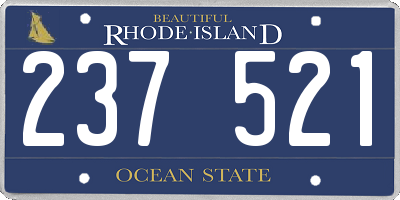 RI license plate 237521