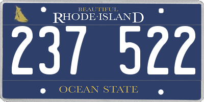 RI license plate 237522
