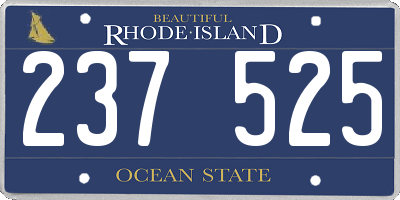 RI license plate 237525