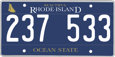 RI license plate 237533