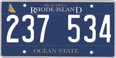 RI license plate 237534
