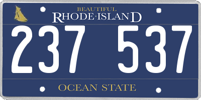 RI license plate 237537