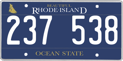 RI license plate 237538