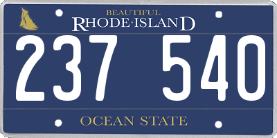 RI license plate 237540