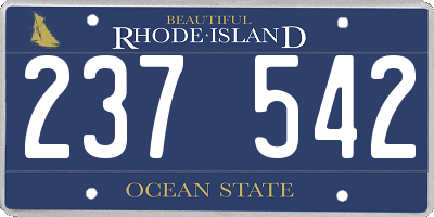 RI license plate 237542