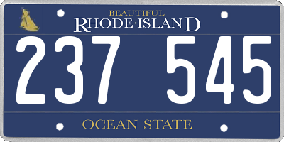 RI license plate 237545