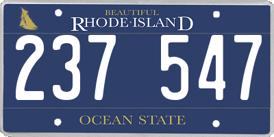RI license plate 237547