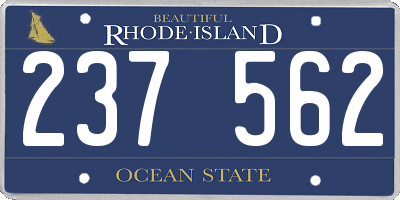 RI license plate 237562