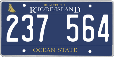 RI license plate 237564
