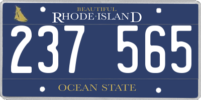 RI license plate 237565