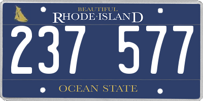 RI license plate 237577