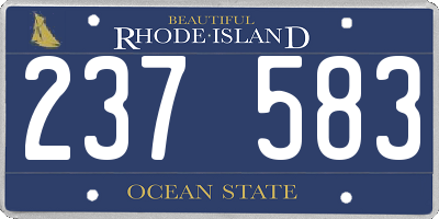 RI license plate 237583