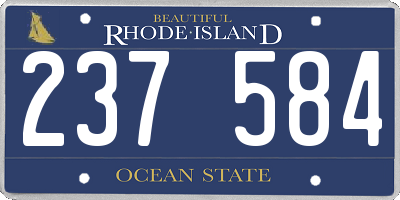 RI license plate 237584