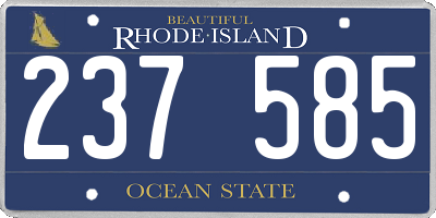 RI license plate 237585