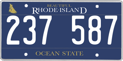 RI license plate 237587