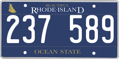 RI license plate 237589