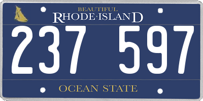 RI license plate 237597
