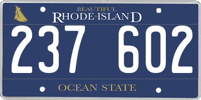 RI license plate 237602