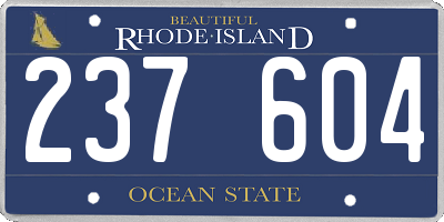 RI license plate 237604