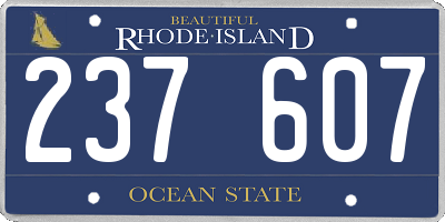 RI license plate 237607