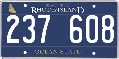 RI license plate 237608