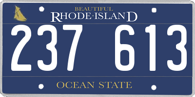 RI license plate 237613