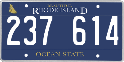 RI license plate 237614