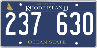 RI license plate 237630