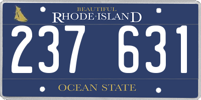 RI license plate 237631