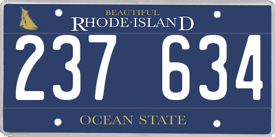RI license plate 237634