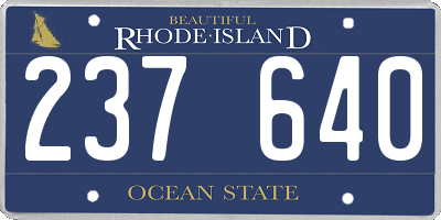 RI license plate 237640