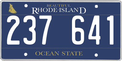 RI license plate 237641