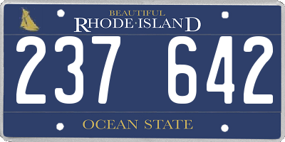 RI license plate 237642