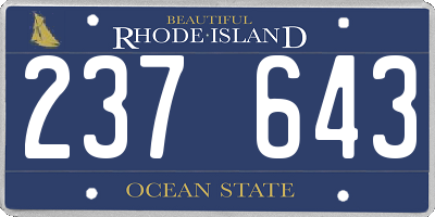 RI license plate 237643