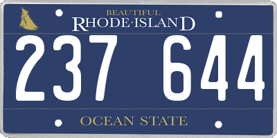 RI license plate 237644