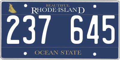RI license plate 237645