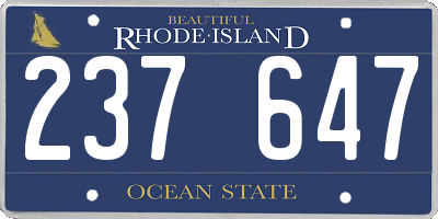 RI license plate 237647