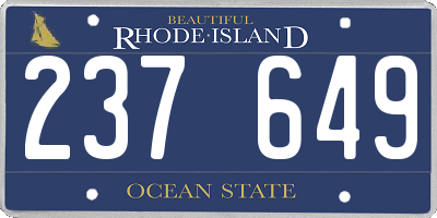 RI license plate 237649