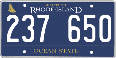 RI license plate 237650