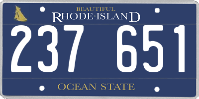 RI license plate 237651