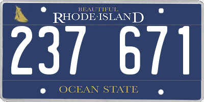 RI license plate 237671