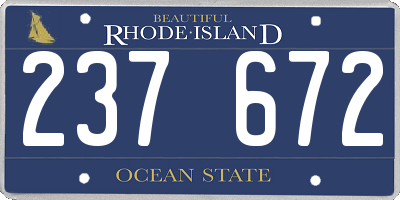 RI license plate 237672