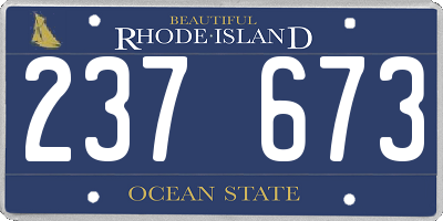 RI license plate 237673