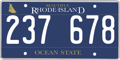 RI license plate 237678