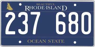 RI license plate 237680