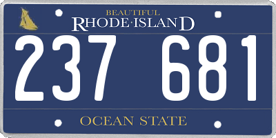 RI license plate 237681