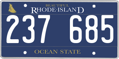 RI license plate 237685