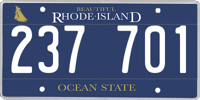 RI license plate 237701